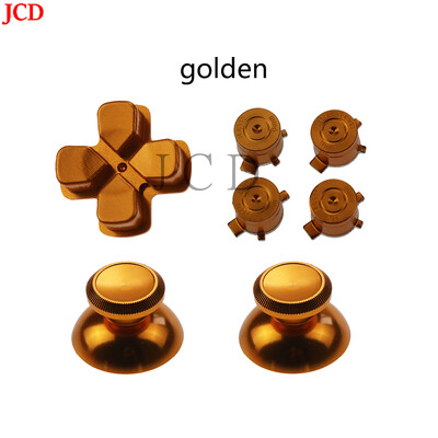 JCD 1 комплект PS5 Метални алуминиеви бутони Thumbsticks Аналогов Grip & Action Bullet Buttons & Direction D-pad Keys For PS5 Controller