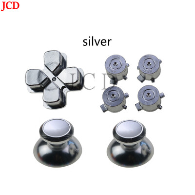 JCD 1 комплект PS5 Метални алуминиеви бутони Thumbsticks Аналогов Grip & Action Bullet Buttons & Direction D-pad Keys For PS5 Controller