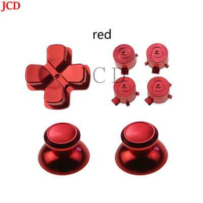 JCD 1 комплект PS5 Метални алуминиеви бутони Thumbsticks Аналогов Grip & Action Bullet Buttons & Direction D-pad Keys For PS5 Controller