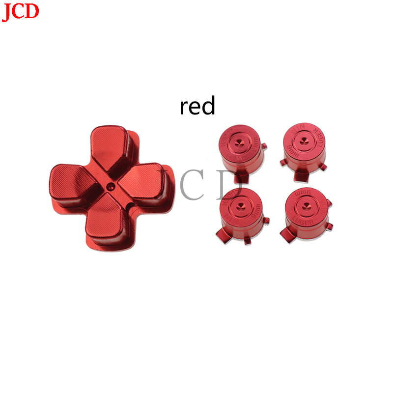 JCD 1 комплект PS5 Метални алуминиеви бутони Thumbsticks Аналогов Grip & Action Bullet Buttons & Direction D-pad Keys For PS5 Controller
