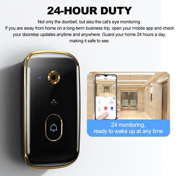 WiFi Video Doorbell 720P Ασύρματη Θυροτηλεόραση Θυροτηλέφωνο Θυροτηλεφώνου Κάμερα IR Night Vision Motion Detection Ασφάλεια σπιτιού Τηλέφωνο ενδοεπικοινωνίας