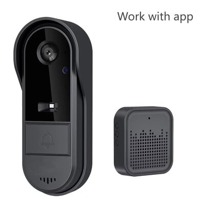 Interfon fără fir Tuya Sonerie de noapte HD Vision Ecran IPS de 4,3 inci Cameră impermeabilă pentru sonerie Smart Home Security Video by Bell