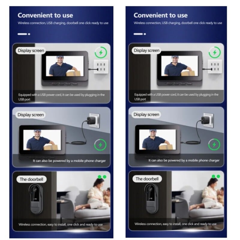 Interfon fără fir Tuya Sonerie de noapte HD Vision Ecran IPS de 4,3 inci Cameră impermeabilă pentru sonerie Smart Home Security Video by Bell