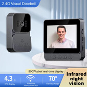 Interfon wireless Doorbell HD Night Vision Ecran lPs de 4,3 inchi Aparat vizual pentru sonerie de securitate inteligentă Video de Bell