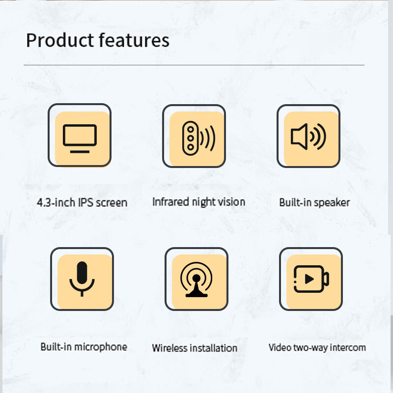 Interfon wireless Doorbell HD Night Vision Ecran lPs de 4,3 inchi Aparat vizual pentru sonerie de securitate inteligentă Video de Bell