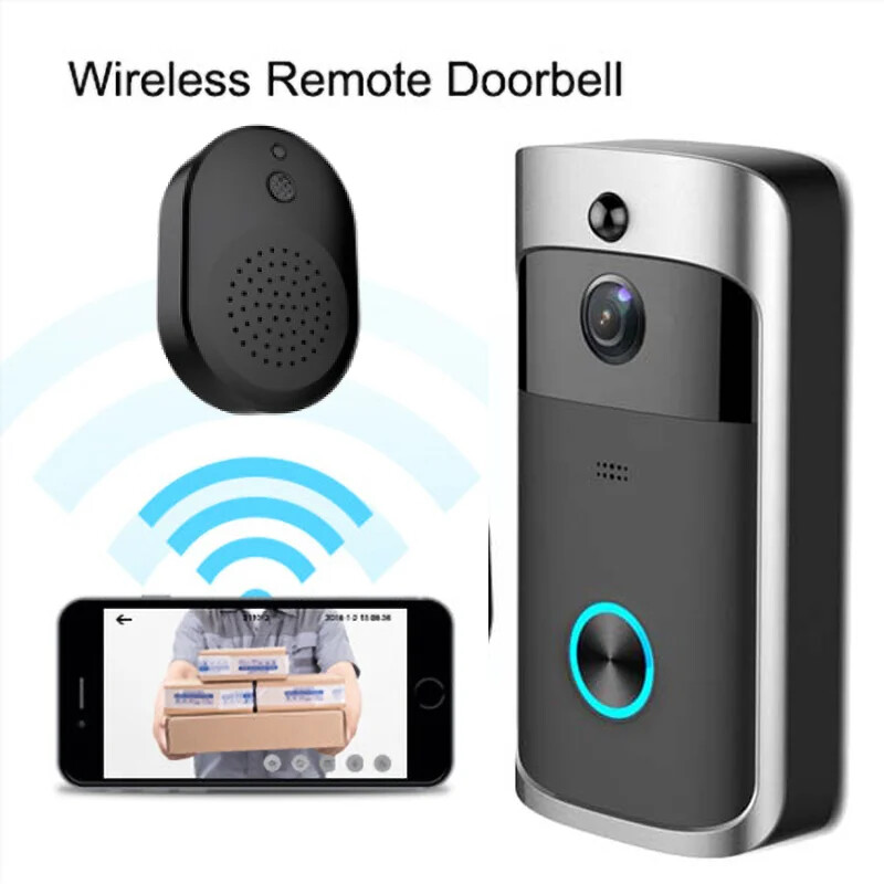Video Sonerie Cameră HD IR Alarma WiFi Sonerie Wireless Detector de mișcare Audio și difuzor Viziune nocturnă pentru iOS și Android