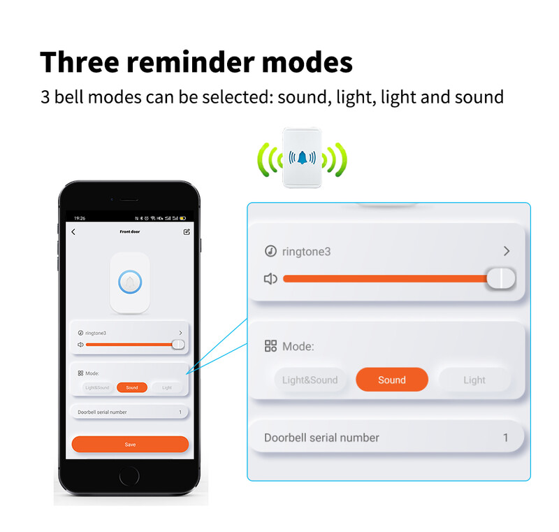 Wireless WiFi Bell Tuya nu necesită baterie Sonerie fără fir extern impermeabilă Aplicație Smart Life Setare inteligentă pentru sonerie