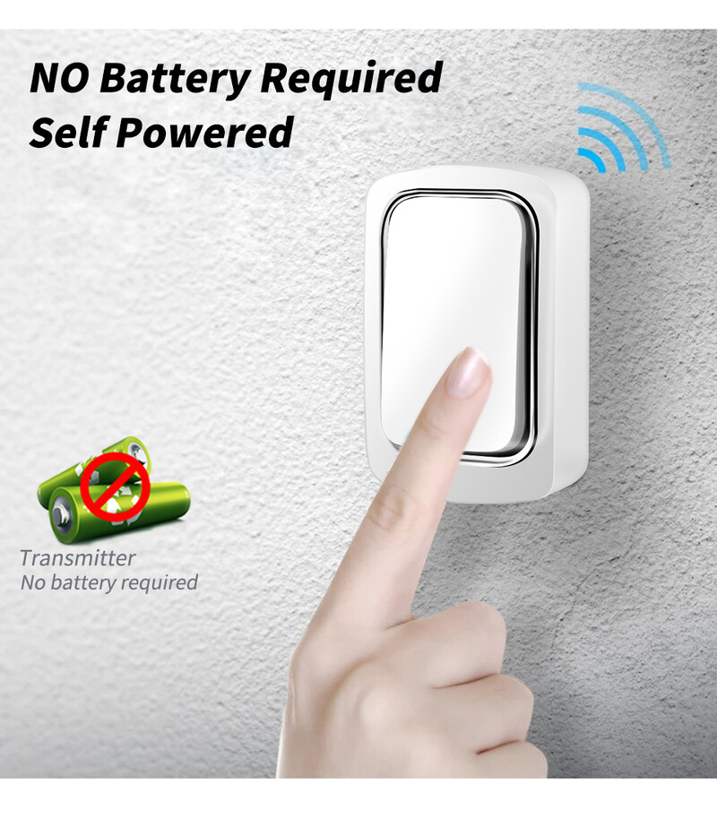 Wireless WiFi Bell Tuya nu necesită baterie Sonerie fără fir extern impermeabilă Aplicație Smart Life Setare inteligentă pentru sonerie