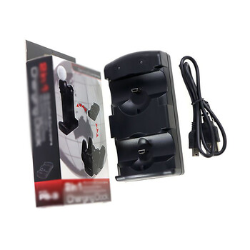 1Pcs 2in1 за PS3 зарядна станция държач за Sony PS3 MOVE безжичен контролер лява дясна ръка Докстанция за зарядно устройство