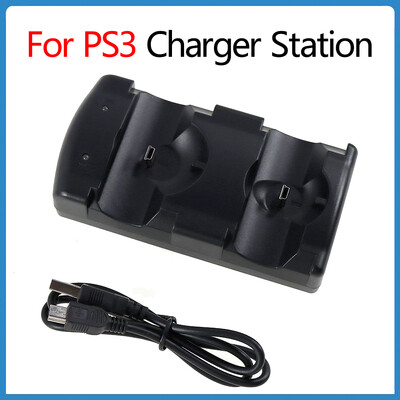 1Pcs 2in1 за PS3 зарядна станция държач за Sony PS3 MOVE безжичен контролер лява дясна ръка Докстанция за зарядно устройство