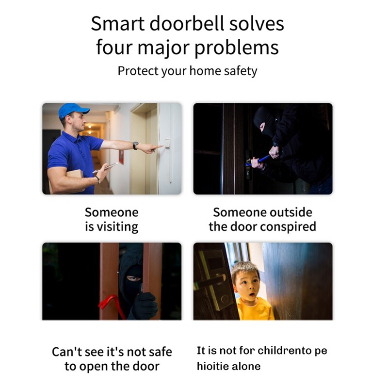 Tuya nutika kodu uksekellakaamera veekindel WiFi-video sisetelefon 1080P välimine turvakaitse kahesuunaline heli EU PLUG B