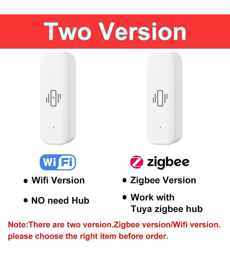 Senzor de vibrație inteligent Tuya WiFi/Zigbee Protecție de securitate la domiciliu Aplicație Smart Life Telecomanda în timp real Alarma de șoc Înregistrare istorică