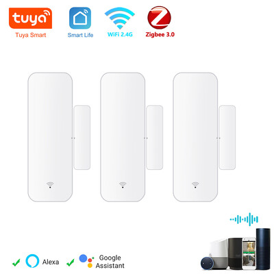 Tuya WiFi Zigbee Window Door Sensor Smart Home Door Open/Closed Detectors Window Sensor SmartLife работи с Google Home Alexa