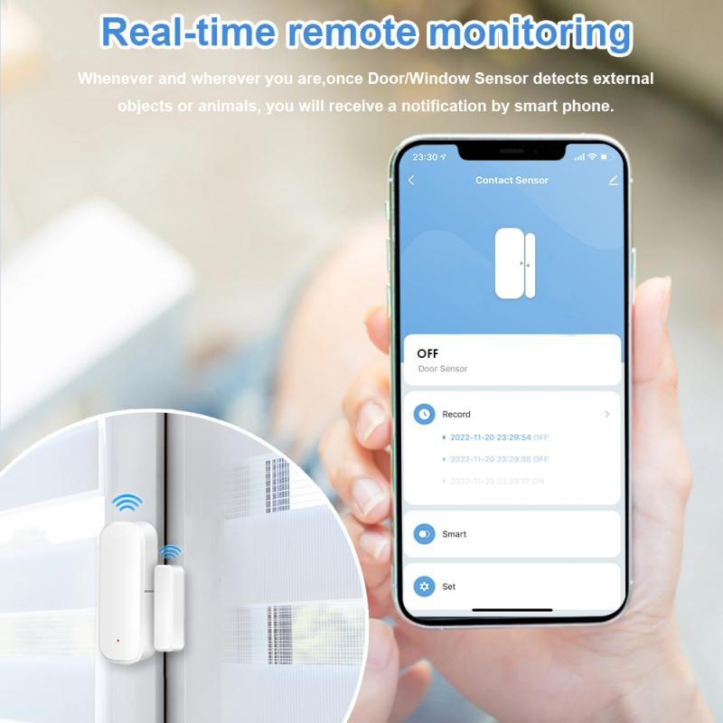 Aubess Zigbee/WiFi Tuya Senzor ușă inteligentă fereastră ușă deschisă Închisă Detectoare Smart Home Telecomandă prin Alexa Google SmartLife