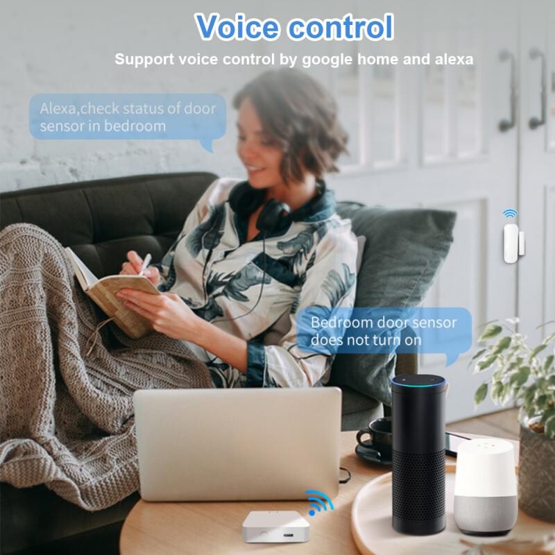 Aubess Zigbee/WiFi Tuya Senzor ușă inteligentă fereastră ușă deschisă Închisă Detectoare Smart Home Telecomandă prin Alexa Google SmartLife