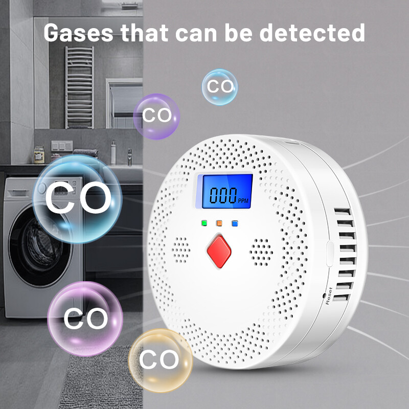 Tuya WiFi Detector inteligent de monoxid de carbon Alarmă 85dB Avertizare sonoră Afișaj digital LCD Sirenă pentru otrăvire cu CO pentru interior