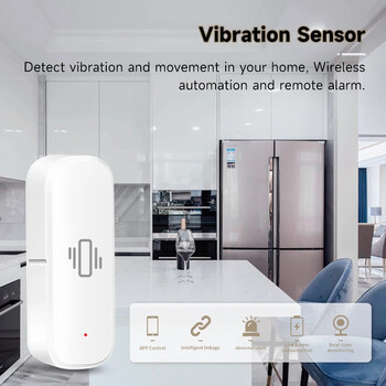 Tuya Smart Home ZigBee Sensor Vibration Monitor App Remote Control Self Defense Security Protection