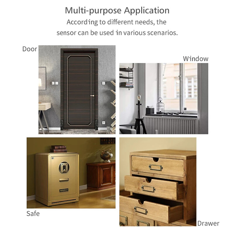 Tuya Zigbee 3.0 Senzor de fereastră de ușă Detector de ușă deschisă și închisă pentru casă inteligentă Automatizare pentru casă inteligentă prin Alexa Google Zigbee2MQTT