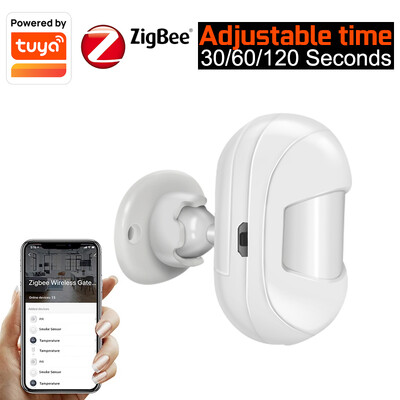 Tuya ZigBee Smart Mini PIR сензор за движение Вградена батерия Пасивен инфрачервен детектор Сигурност Сензор за аларма Smart Life App