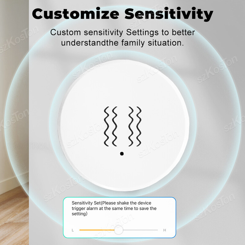 Tuya ZigBee Интелигентен вибрационен сензор Детектор за падане и накланяне Счупване на прозореца на вратата Алармена система против взлом Интелигентна защита на дома Сигурност