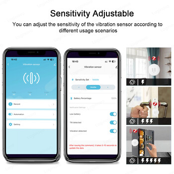 Αισθητήρας κραδασμών Zigbee Smart Life Tuya Ανίχνευση συναγερμού κλίσης κραδασμών πόρτας Ανιχνευτής Winow Προστασία ασφαλείας Alexa Google