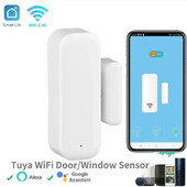 Tuya WiFi Senzor ușă Senzor fereastră Smart Home Detector de ușă fără fir Smart Life APP Telecomandă pentru Alexa Google Home