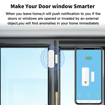 Tuya WiFi Door Sensor Window Sensor Smart Home Wireless Door Detector Smart Life APP Τηλεχειριστήριο για Alexa Google Home