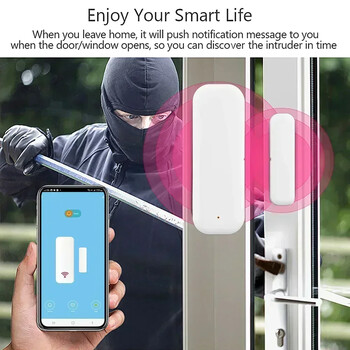 Tuya WiFi Door Sensor Window Sensor Smart Home Wireless Door Detector Smart Life APP Τηλεχειριστήριο για Alexa Google Home