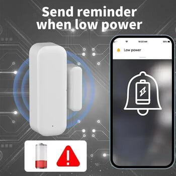 Tuya WiFi Door Sensor Window Sensor Smart Home Wireless Door Detector Smart Life APP Τηλεχειριστήριο για Alexa Google Home