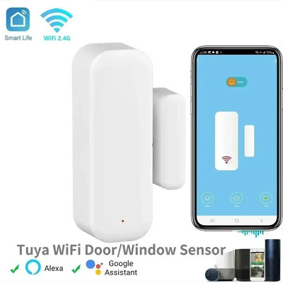 Tuya WiFi Door Sensor Window Sensor Smart Home Wireless Door Detector Smart Life APP Τηλεχειριστήριο για Alexa Google Home