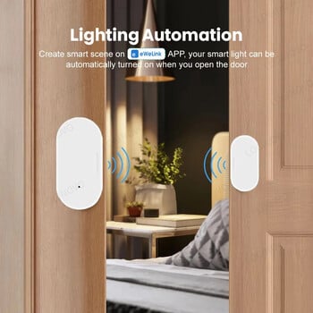 Ewelink ZigBee Door Window Smart Home Magnetic Entry Door Open Close Detectors APP Remote Alarm Work with Alexa Google Home