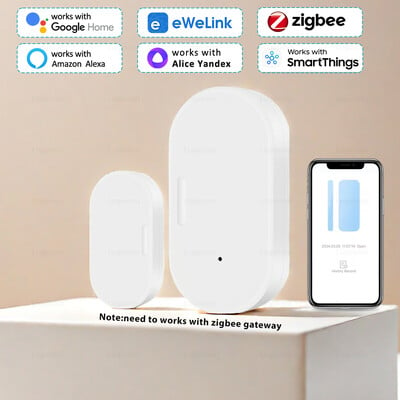 Ewelink ZigBee Door Window Smart Home Magnetic Entry Door Open Close Detectors APP Дистанционна аларма Работа с Alexa Google Home