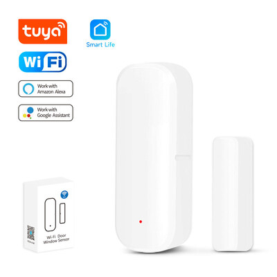 Tuya WiFi Αισθητήρας παραθύρου πόρτας Smart Life Control Αισθητήρας πόρτας WiFi Αισθητήρας επαφής Μαγνητικός αισθητήρας λειτουργεί Alexa Google Home Voice