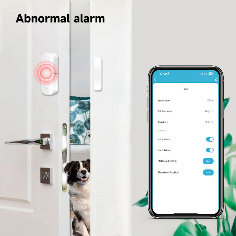 Tuya WiFi ukseakna andur Smart Life Control WiFi ukse andur Kontaktandur Magnetandur töötab Alexa Google Home Voice
