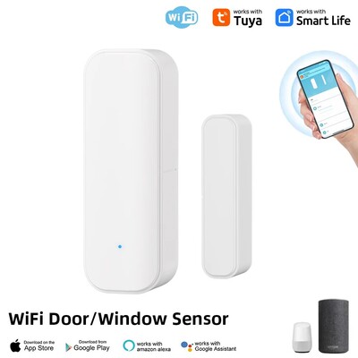 Tuya WiFi ili Zigbee senzor za prozorska vrata s baterijom Smart Home Sigurnosni alarmni sustav Glasovna kontrola putem Alexa Google Home Smart