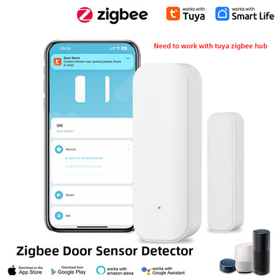 Tuya WiFi ili Zigbee senzor za prozorska vrata s baterijom Smart Home Sigurnosni alarmni sustav Glasovna kontrola putem Alexa Google Home Smart