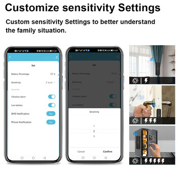 ONENUO Tuya Smart Home WiFi Ανίχνευση αισθητήρα κραδασμών APP Ειδοποίηση σε πραγματικό χρόνο Ιστορικό συναγερμού ηλεκτροπληξίας Ασφάλεια εγγραφής