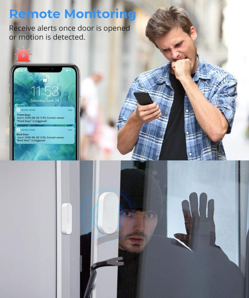 Tuya Zigbee/WiFi Senzor ușă inteligentă Fereastră ușă de garaj Detectoare deschise/închise Smart Life APP Telecomandă prin Alexa Google Home