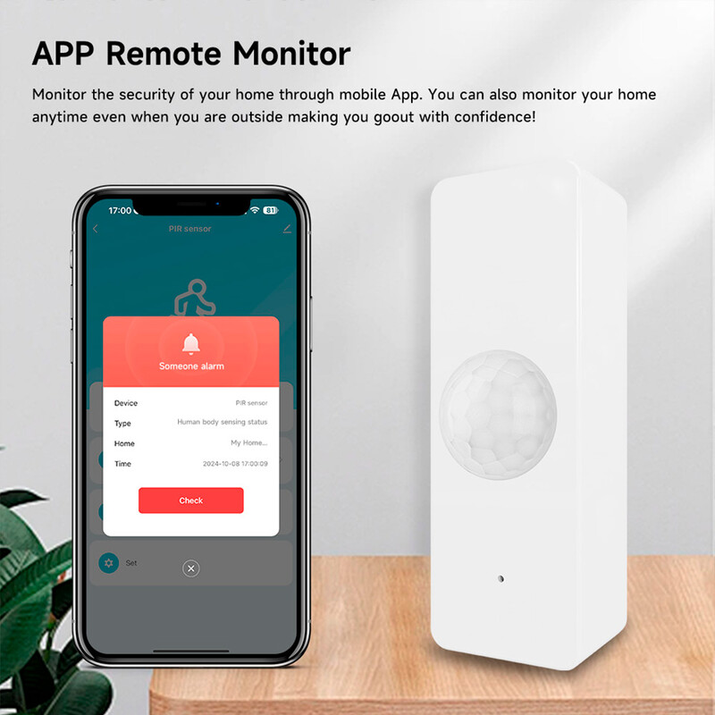 Tuya WiFi Zigbee PIR Senzor de mișcare Smart Home Detector de infraroșu pentru corpul uman Securitate Smart Life Funcționează cu Alexa Google Home