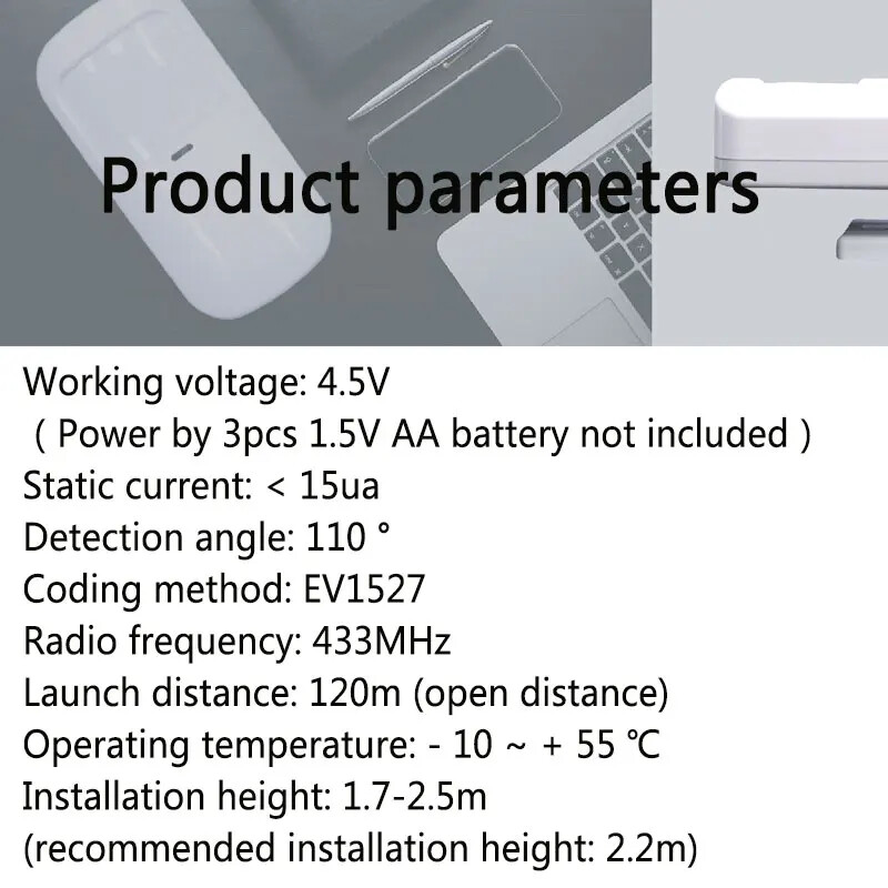 433MHz belaidis naminiams gyvūnėliams atsparus PIR judesio jutiklio detektorius 15kg naminių gyvūnėlių imunitetas EV1527 kodas Smart Home Security Host signalizacija