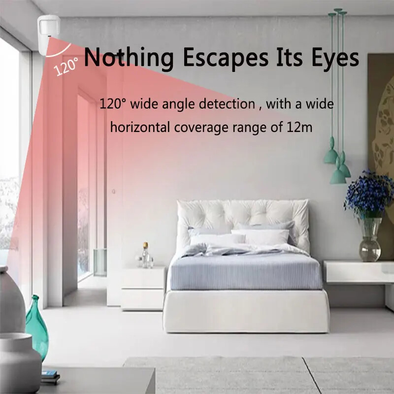 433MHz belaidis naminiams gyvūnėliams atsparus PIR judesio jutiklio detektorius 15kg naminių gyvūnėlių imunitetas EV1527 kodas Smart Home Security Host signalizacija