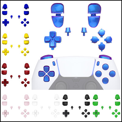 eXtremeRate Replacement D-pad R1 L1 R2 L2 Задейства лицеви бутони, пълен комплект бутони, съвместими с ps5 контролер BDM-030/040/050