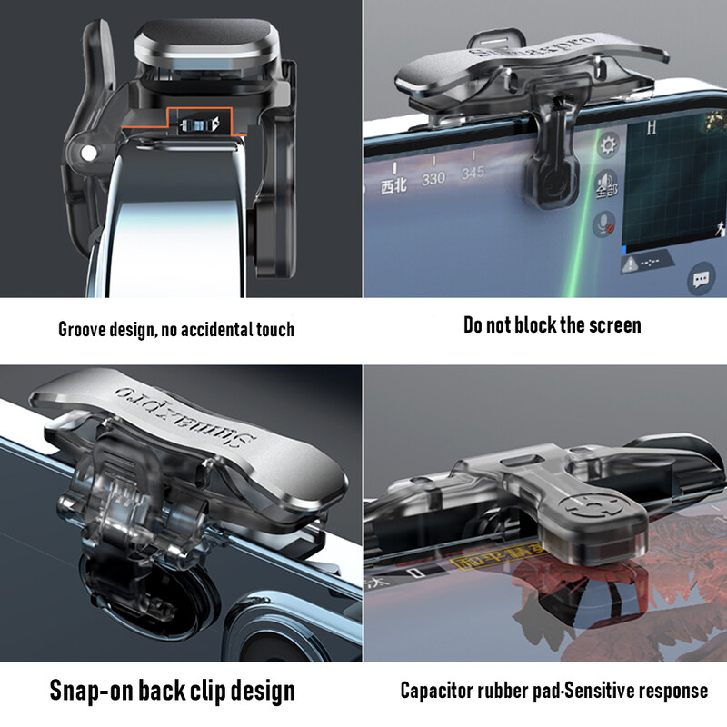 X8 Declanșator de joc mobil pentru PUBG Telefon Gaming 6 degete declanșare Sensitiv Trage telefon Declanșator de joc L1 R1 Taste de obiectiv Controler de joc