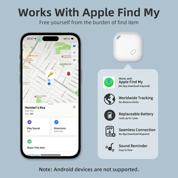 Mini Keys Finder Το Bluetooth Tracker λειτουργεί με το Apple Find My (μόνο iOS) Smart Tag GPS εντοπιστής συσκευής εντοπισμού αντικειμένων για κατοικίδια