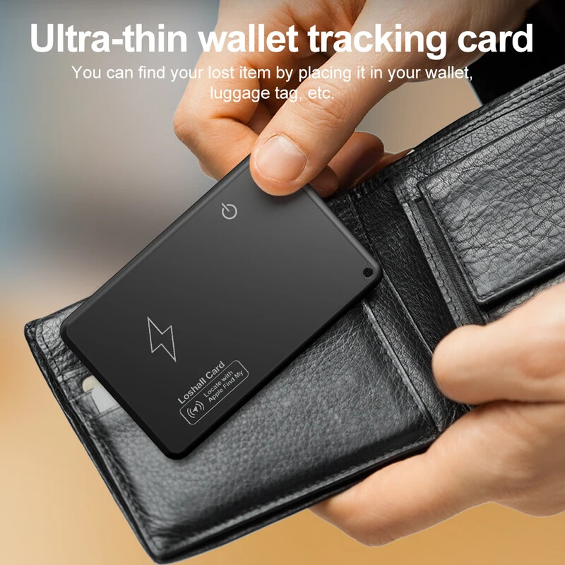 Нов безжичен Bluetooth зареждане за проследяване на местоположението Wallet Tracker Card Водоустойчив GPS локатор Tracker Работи за Apple Find My App