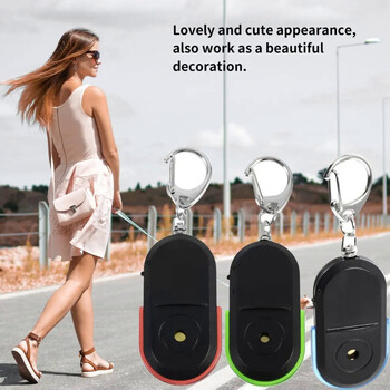 Φορητό κλειδί εύρεσης αυτοκινήτου anti-lost key finder smart find locator μπρελόκ σφυρίχτρα μπιπ έλεγχος ήχου Φακός LED