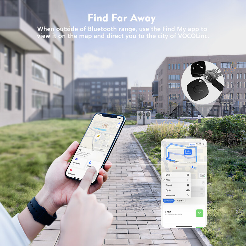 VOCOlinc Smart Bluetooth Tracker, Global Positioning Air Tag, Anti Lost Item Finder (поддържа само IOS), Wallet、Key、Bag Locator