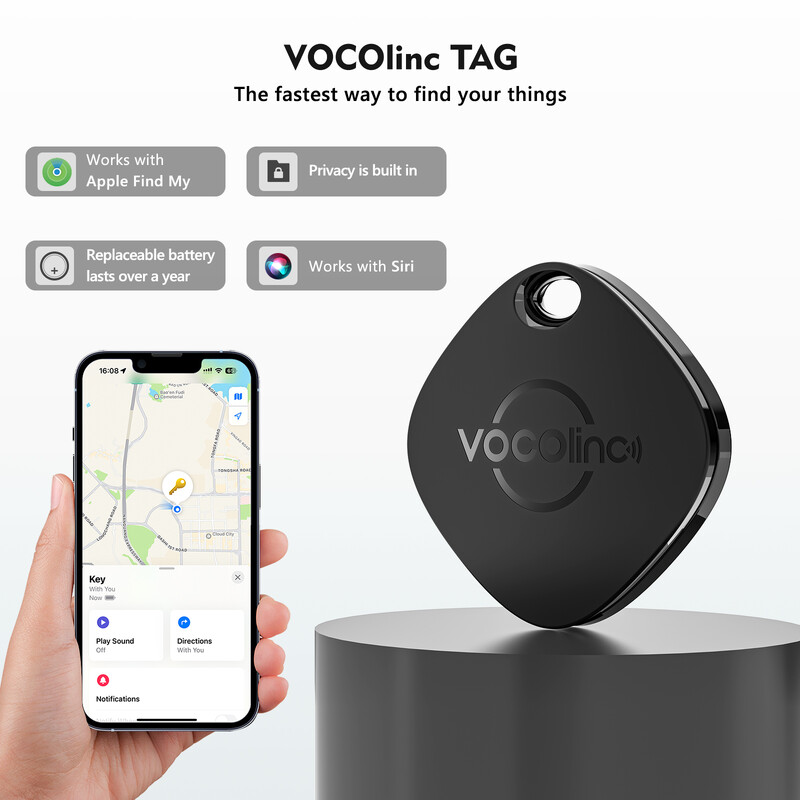 VOCOlinc Smart Bluetooth Tracker, Global Positioning Air Tag, Anti Lost Item Finder (поддържа само IOS), Wallet、Key、Bag Locator