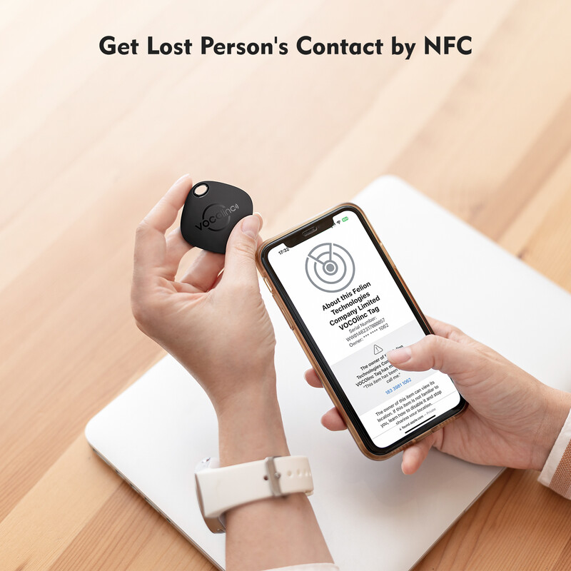 VOCOlinc Smart Bluetooth Tracker, Global Positioning Air Tag, Anti Lost Item Finder (поддържа само IOS), Wallet、Key、Bag Locator