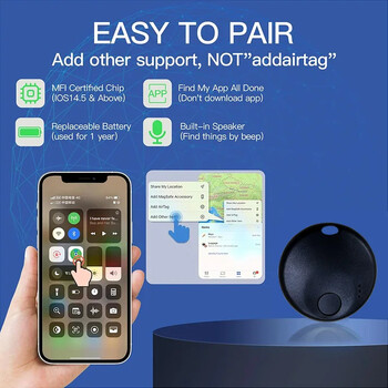 Συσκευή παρακολούθησης GPS Mini Smart Tag Bluetooth Luggage Tracker Λειτουργεί με Apple Find My (μόνο iOS) Item Locator για Key Backpack